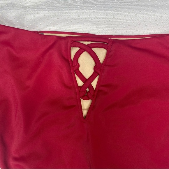 L.A. Hearts NWOT Reddish Pink High Waist Bikini Bottoms Size S - Picture 3 of 7